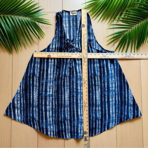 Show Me Your Mumu Blue Tie-Dye Lace Up Mini Dress - Size Medium - Picture 10 of 15